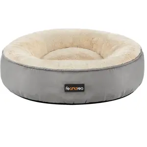 Feandrea Panier pour Chien Rond, Lit Chat Donuts, ø 50 cm, Gris Clair PGW050G01 pas cher