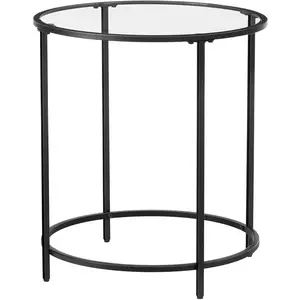 VASAGLE Table d'appoint ronde, Noir