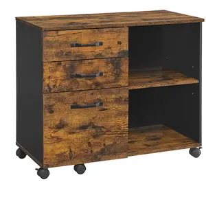 VASAGLE Caisson large roulettes, Marron Rustique pas cher
