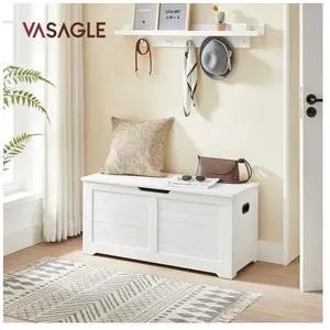 Comparateur de prix : SONGMICS Coffre de rangement avec 2 charnières de sécurité, Blanc / 40 x 100 x 46 cm