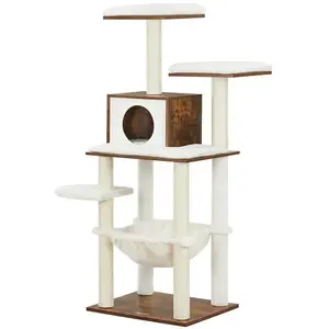 FEANDREA Arbre à chat confortable, Marron Rustique pas cher