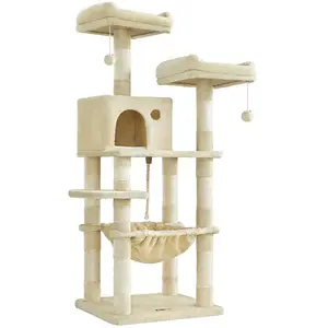 Feandrea Arbre à chat avec niche, Beige pas cher