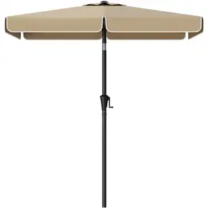 SONGMICS Parasol rectangulaire 200 x 150 cm sans pied gris, Taupe pas cher