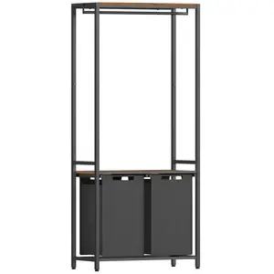 Calicosy Meuble de rangement salle de bain avec panier à linge intégré - H175 cm pas cher