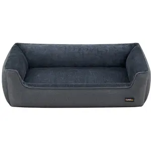 Comparateur de prix : Feandrea Panier pour chien en tissu peluche, Gris Foncé / XXL (120 x 90 x 30 cm)