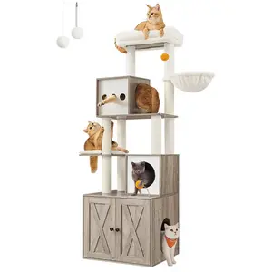 Feandrea Arbre à chat moderne 185 cm, Grège pas cher