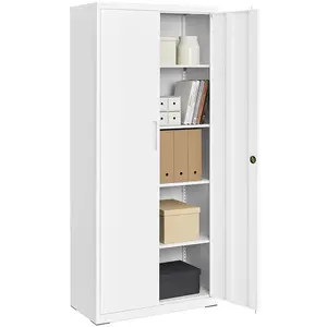 SONGMICS Meuble de rangements avec 4 étagères, Blanc Grisâtre pas cher