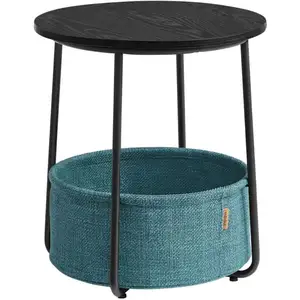 Comparateur de prix : Calicosy Bout de canapé rond avec panier de rangement - H51 cm