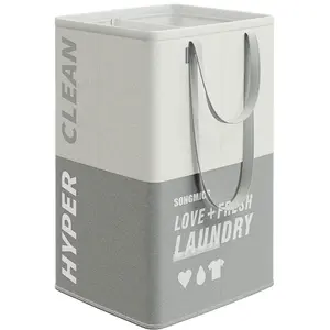 SONGMICS Grand panier à linge pliable, Gris Clair pas cher