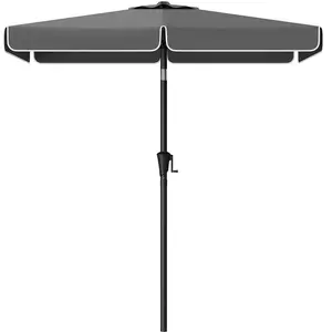 SONGMICS Parasol rectangulaire 200 x 150 cm sans pied gris, Gris pas cher