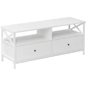 VASAGLE TV cabinet industriel, Blanc pas cher