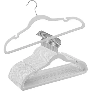SONGMICS Cintres en velours antiglisse, Blanc / 30