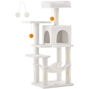 FEANDREA Arbre à chat avec hamac, Gris Fumé / M (45 x 35 x 112 cm) pas cher