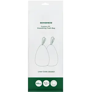 SONGMICS 50L Sac poubelle blanc, Blanc / 1 pas cher