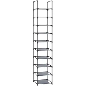 Comparateur de prix : SONGMICS Étagère à chaussure cadre en acier, Gris / 33 x 33 x 173 cm