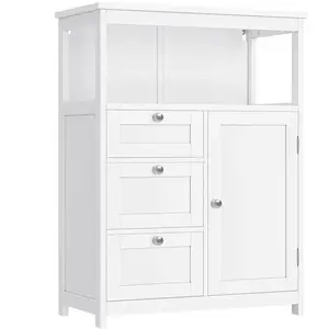 VASAGLE Meuble de salle de bain 3 tiroirs blanc pas cher