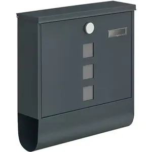 Songmics Boîte aux lettres murale, Gris Anthracite / 11P x 37L x 37H cmVendu parsongmics