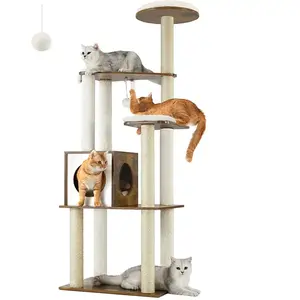 Feandrea Arbre à Chat, Marron Rustique pas cher