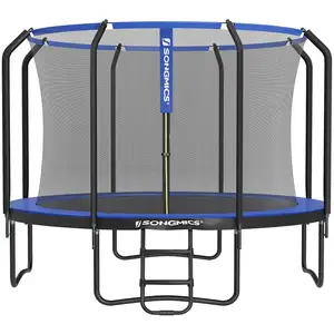 SONGMICS Trampoline de jardin rond pour enfants, Bleu / 305 Diamètre cm pas cher
