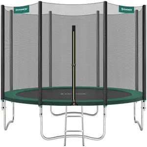 SONGMICS Trampoline extérieur avec échelle et filet de protection, Ver... pas cher