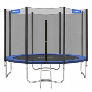 SONGMICS Trampoline extérieur avec échelle et filet de protection, Ble... pas cher