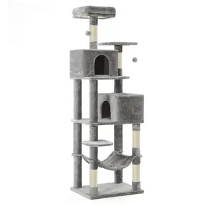 Feandrea Arbre à chat tout confort, Gris Clair / XXL (60 x 49 x 191 cm) pas cher