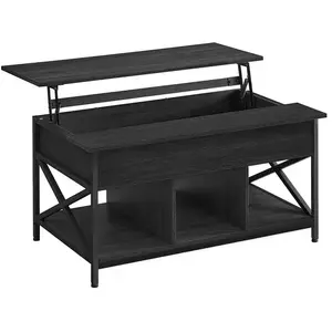 VASAGLE Table basse avec plateau relevable, Gris Anthracite + Noir pas cher