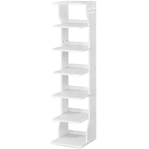 Étagère à chaussures fine à 6 niveaux blancVendu parsongmics