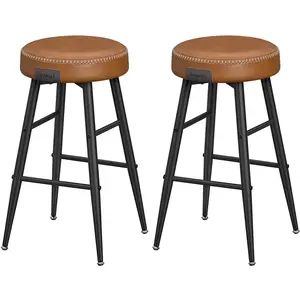 VASAGLE EKHO Collection 2 tabouret de bar haut, Marron Caramel / Lot de 2 / 49,5 x 49,5 x 63 cm (P x L x H) pas cher