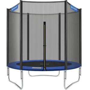 SONGMICS Trampoline extérieur avec échelle et filet de protection, Ble... pas cher