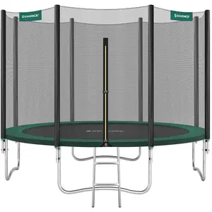 SONGMICS Trampoline extérieur avec échelle et filet de protection, Ver... pas cher