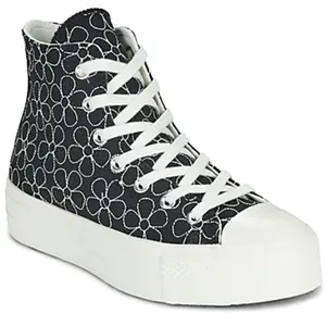 Converse - Sneakers montantes en toile - Chuck Taylor All Star Lift High Black/Egret/Egret pour Femme - Taille 38 - Noir pas cher