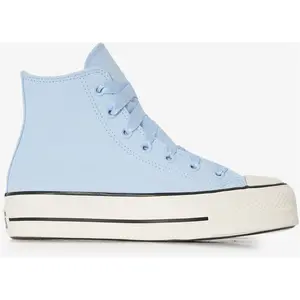 Converse Chuck Taylor Lift Hi Double Lace Bleu pas cher