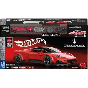 Mattel Brick Shop Hot Wheels Speed Maserati MC20 Building Set pas cher