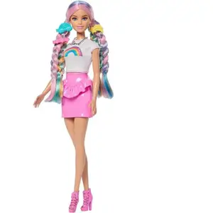 Comparateur de prix : BARBIE Barbie - Poupée Chevelure Arc-en-Ciel Paillettes