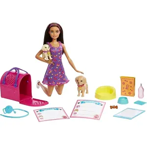 Comparateur de prix : Mattel Barbie Set De Jeu D'adoption De Chiots Avec Poupée Brunette