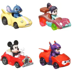 HOT WHEELS COFFRET 4 VOITURES RACERVERSE DISNEY EN METAL, ECHELLE1-64E pas cher