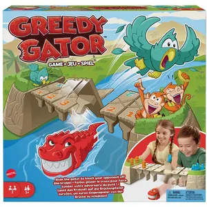 Mattel Croco Jungle Jeu De Cartes pour Faire Traverser Le Pont Aux Pions en Forme De Singes Et Perroquets, pour 2 Joueurs, pour Soirée en Famille, Jouet Enfant, A Partir De 5 Ans, HRC09 pas cher