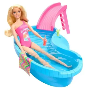 Comparateur de prix : Barbie - Coffret Poupée Blonde Avec Piscine - Coffret Poupée Mannequin