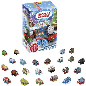 Thomas et ses Amis Calendrier de l’avent MINIS Cadeau de noël, avec 24 trains miniatures et véhicules pour enfants, HRF89