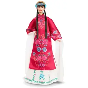 Comparateur de prix : Mattel Barbie Signature Mond-Neujahr Puppe Mit Roter Blumen-Robe