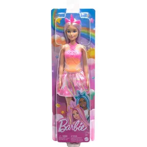 Comparateur de prix : Barbie-Poupées Licorne avec cheveux fantaisie et tenues effet dégradé HRR13