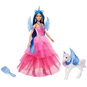Comparateur de prix : Barbie Princesse Saphir - Licorne Poupée - 65 ans de Barbie Mattel HRR16