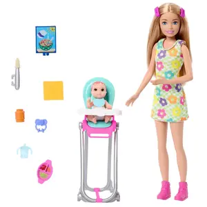 Comparateur de prix : Barbie Skipper Coffret Babysitters Inc, 1 Poupée, 1 Bébé, Accessoires Htk35