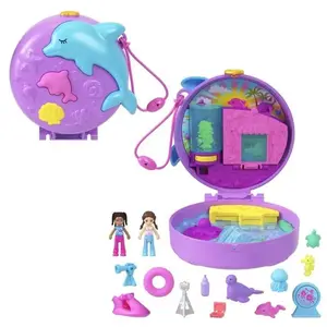 Comparateur de prix : Polly Pocket - Sauvetage du dauphin - Coffret 2 mini-figurines et animaux