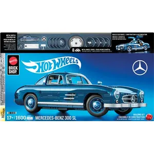 Mattel Brick Shop Hot Wheels Premium Mercedes-Benz 300 SL Building Set pas cher