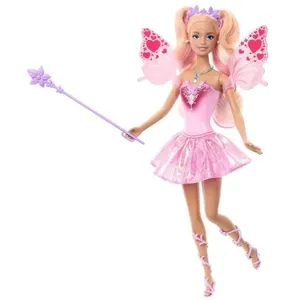 Comparateur de prix : Barbie - Poupée Barbie Fée - Ailes et tenue avec changement de couleur