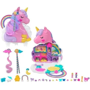 Polly Pocket ¿ Coffret Salon de Coiffure Licorne Arc-en-ciel Mattel