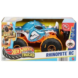 Comparateur de prix : Mattel Hot Wheels-monster Trucks Rhinomite-véhicule Radiocommandé Bleu Et Orange