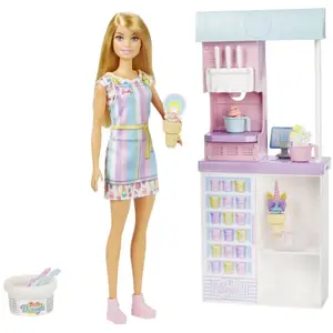 Comparateur de prix : Barbie - Coffret Marchande De Glaces - Poupée Mannequin - Dès 3 ans